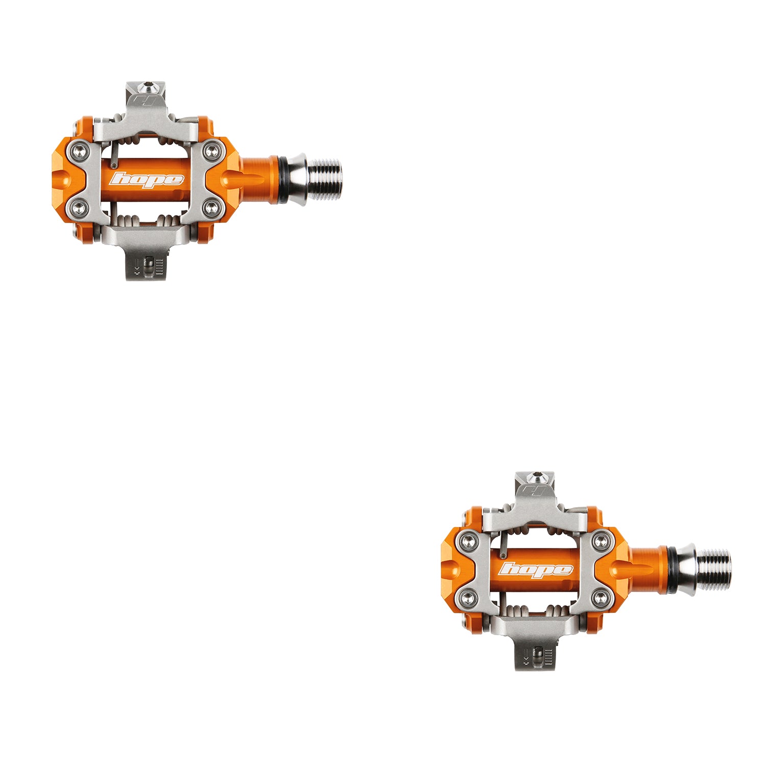 Hope union race clipless pedals orange