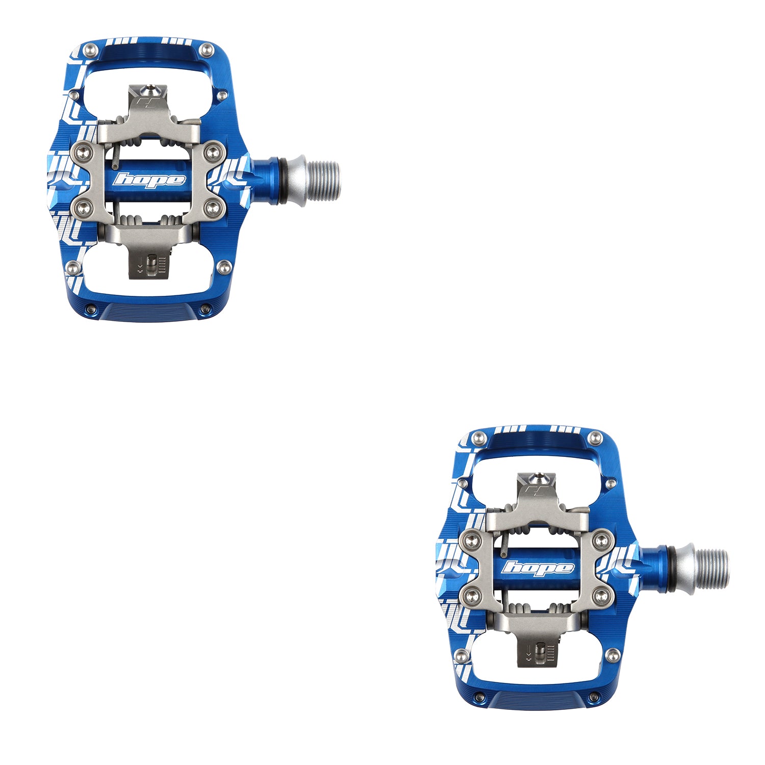 Hope union clipless trail pedals blue