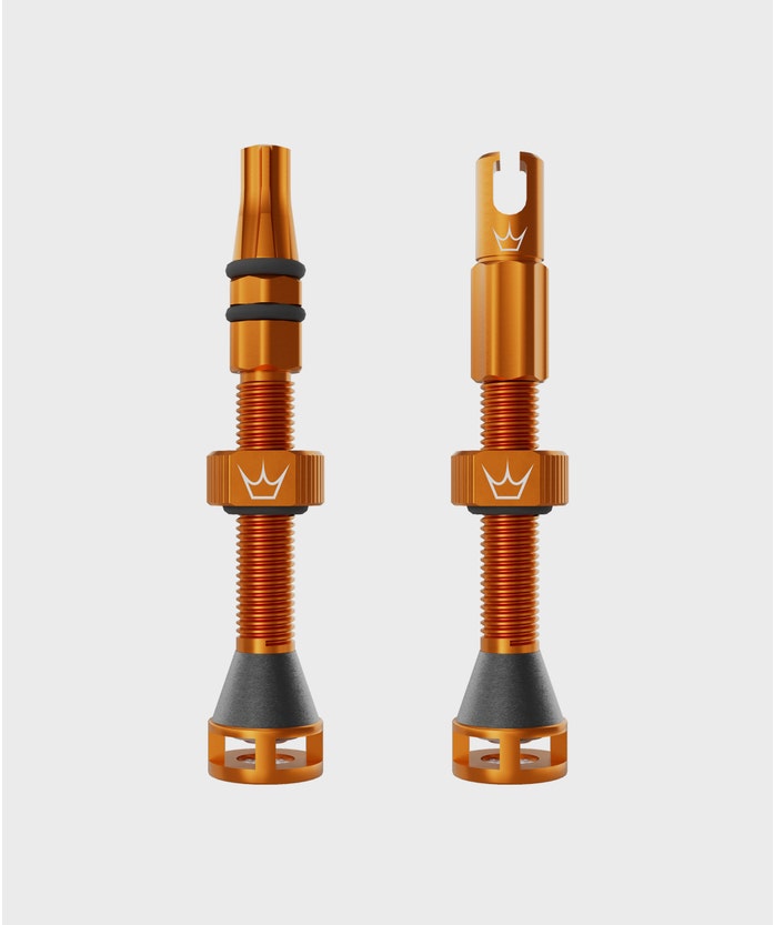 Peaty's Holeshot Fast Flow Tubeless Valves Mango 42mm