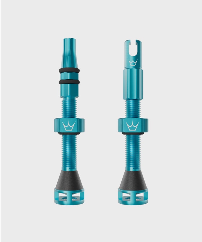 Peaty's Holeshot Fast Flow Tubeless Valves Turquoise 42mm