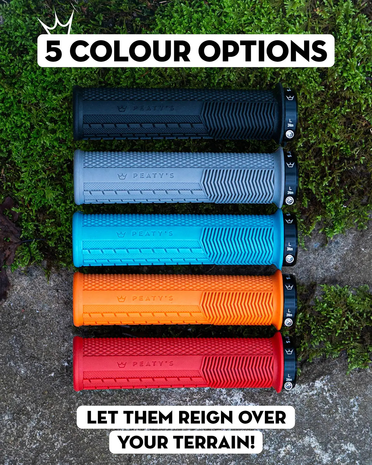 Peatys monarch grip knurl colour options