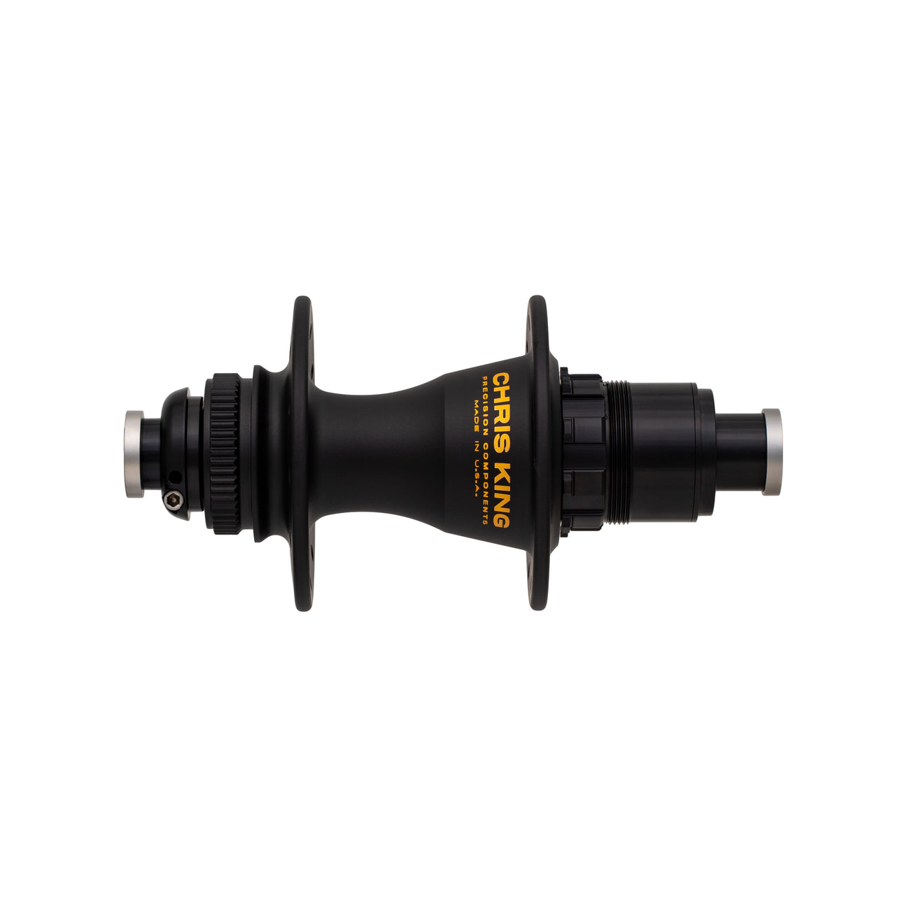 Chris King R45D rear hub in two tone black/gold