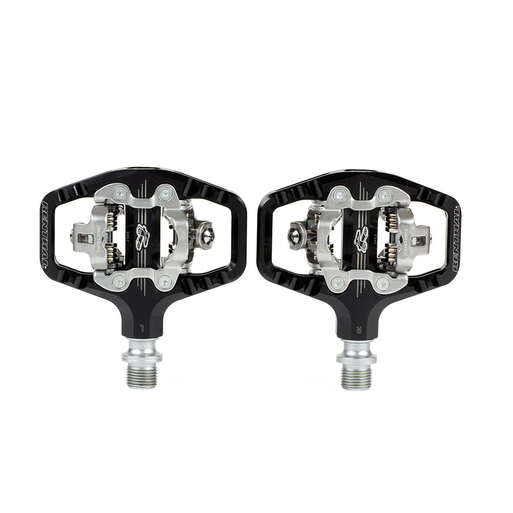 Renthal Revo-TRC Clip Pedals Black White Background