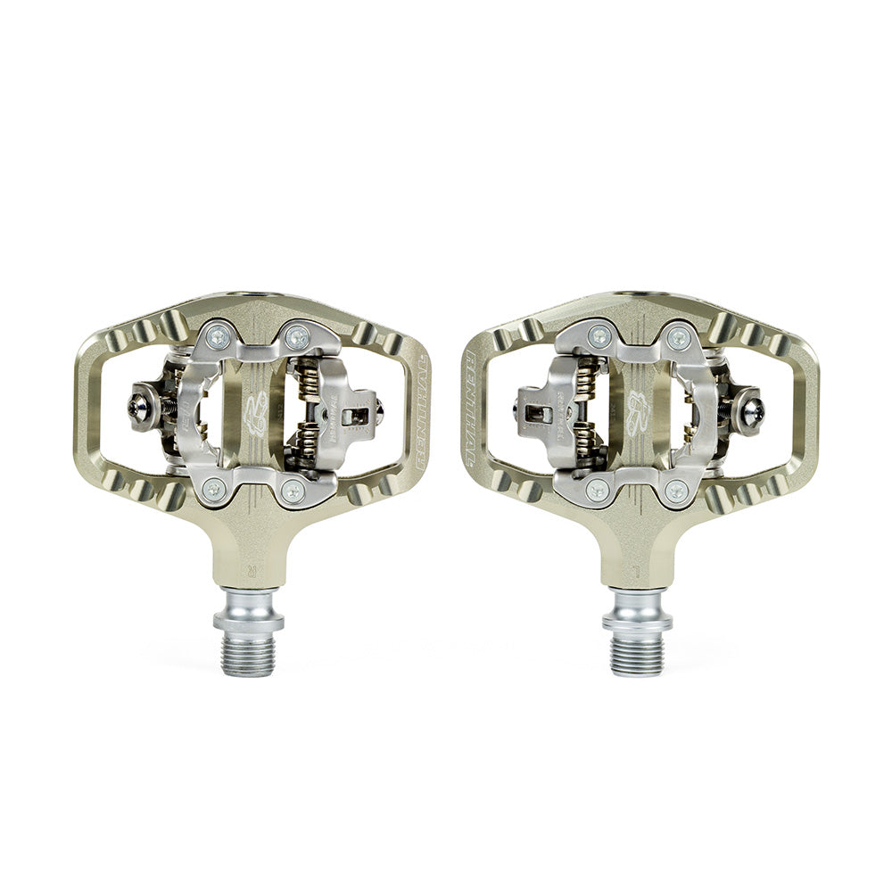 Renthal Revo-TRC Clip Pedals Gold White Background