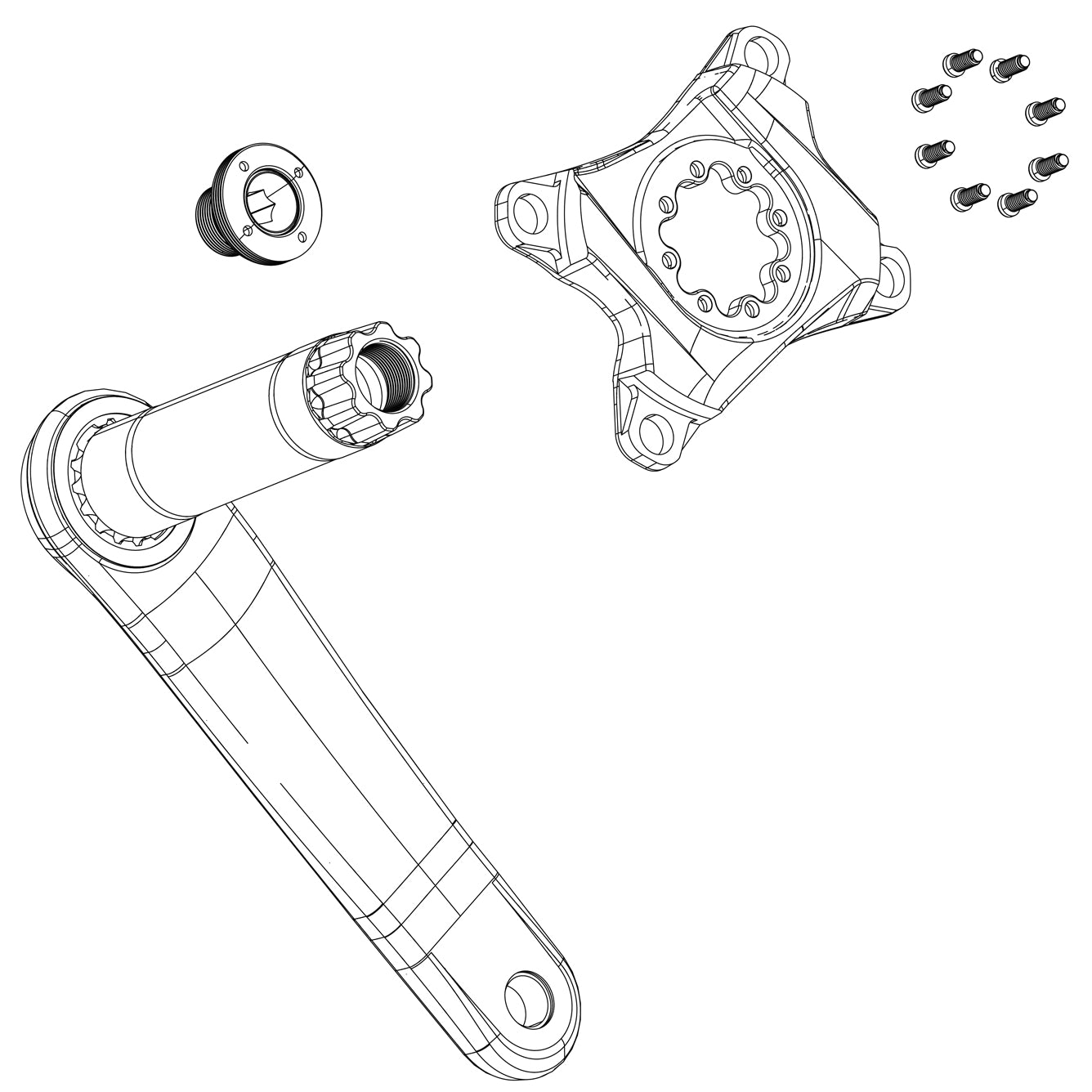 SRAM Spare Crank Arm Bolt Kit Self-Extracting M18/M30 DUB Black