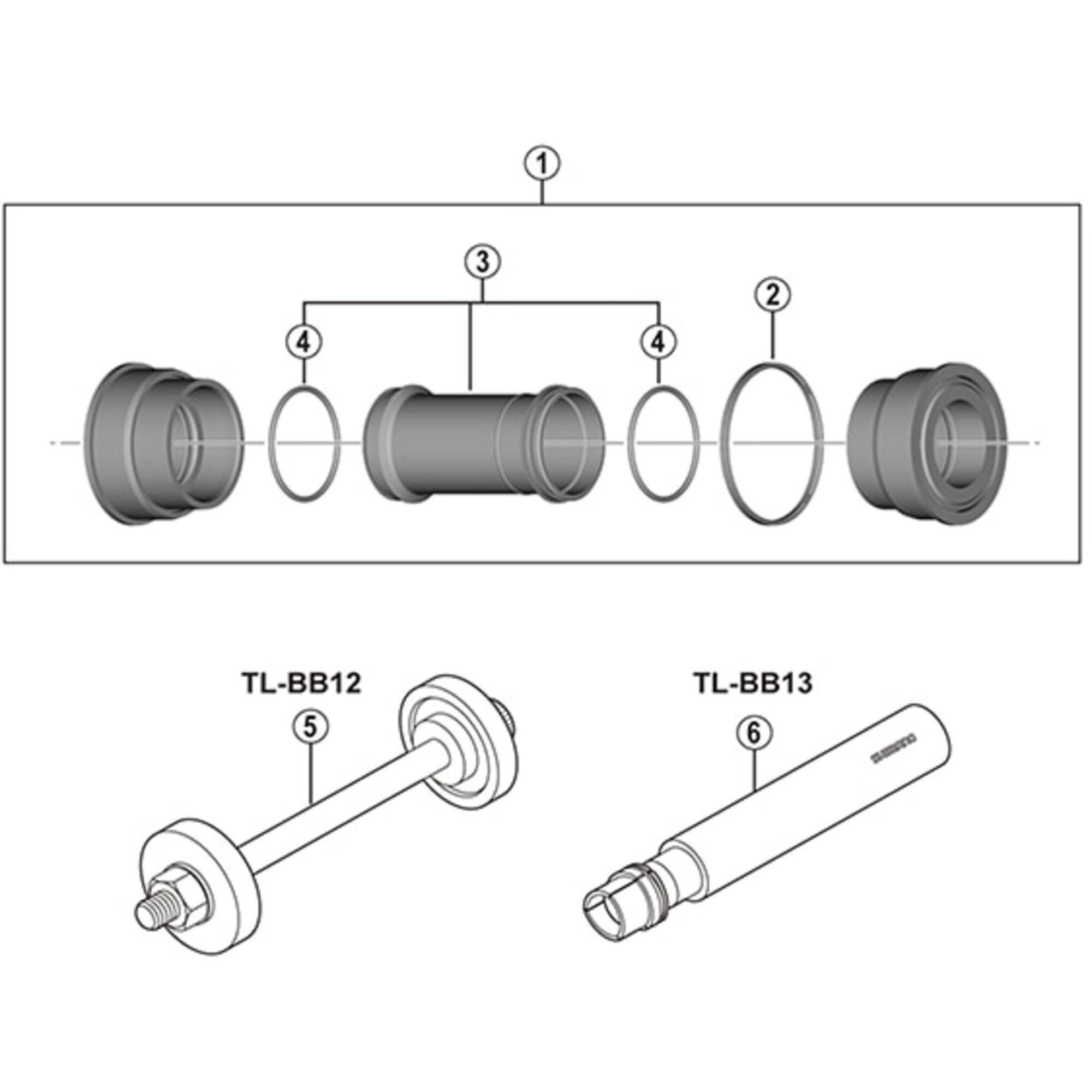Shimano BB-MT800 MTB Press Fit Bottom Bracket Parts View