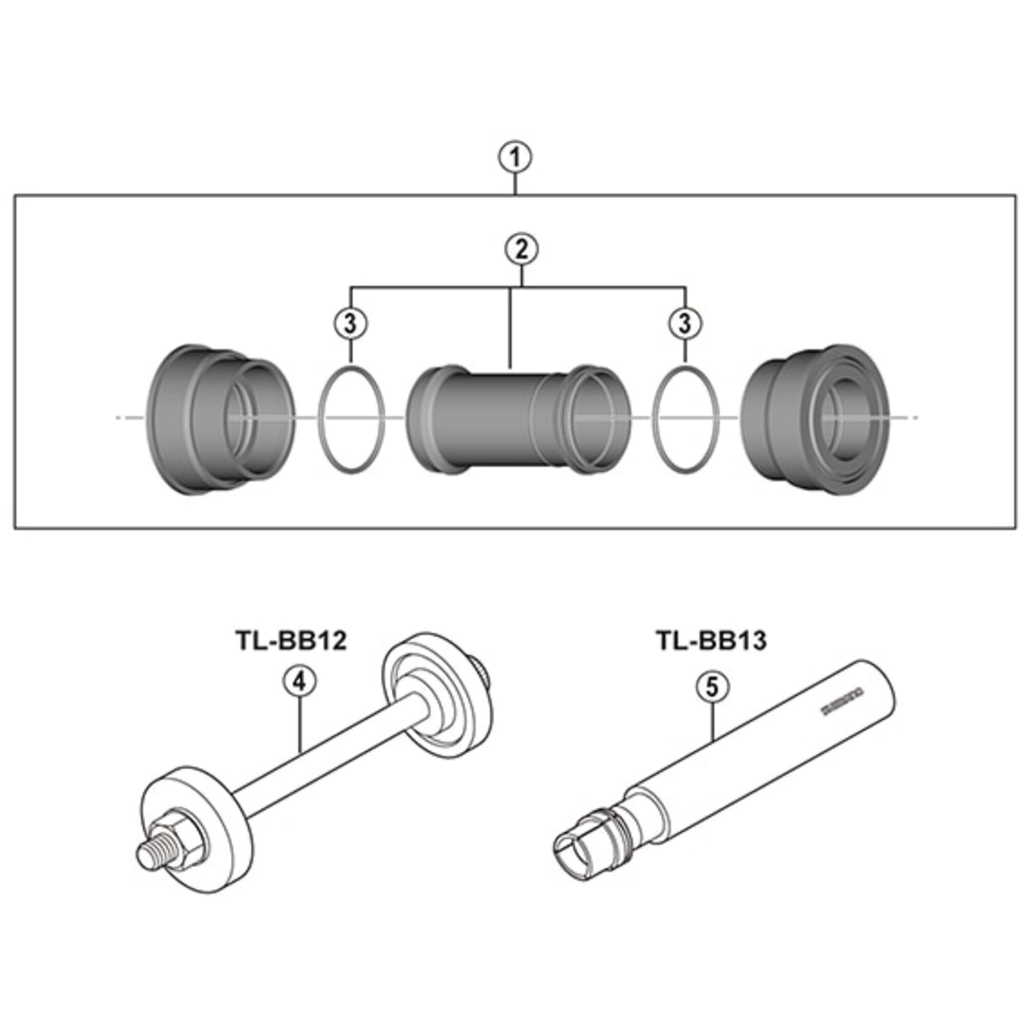 Shimano BB-RS500 Road-Fit Bottom Bracket Parts View