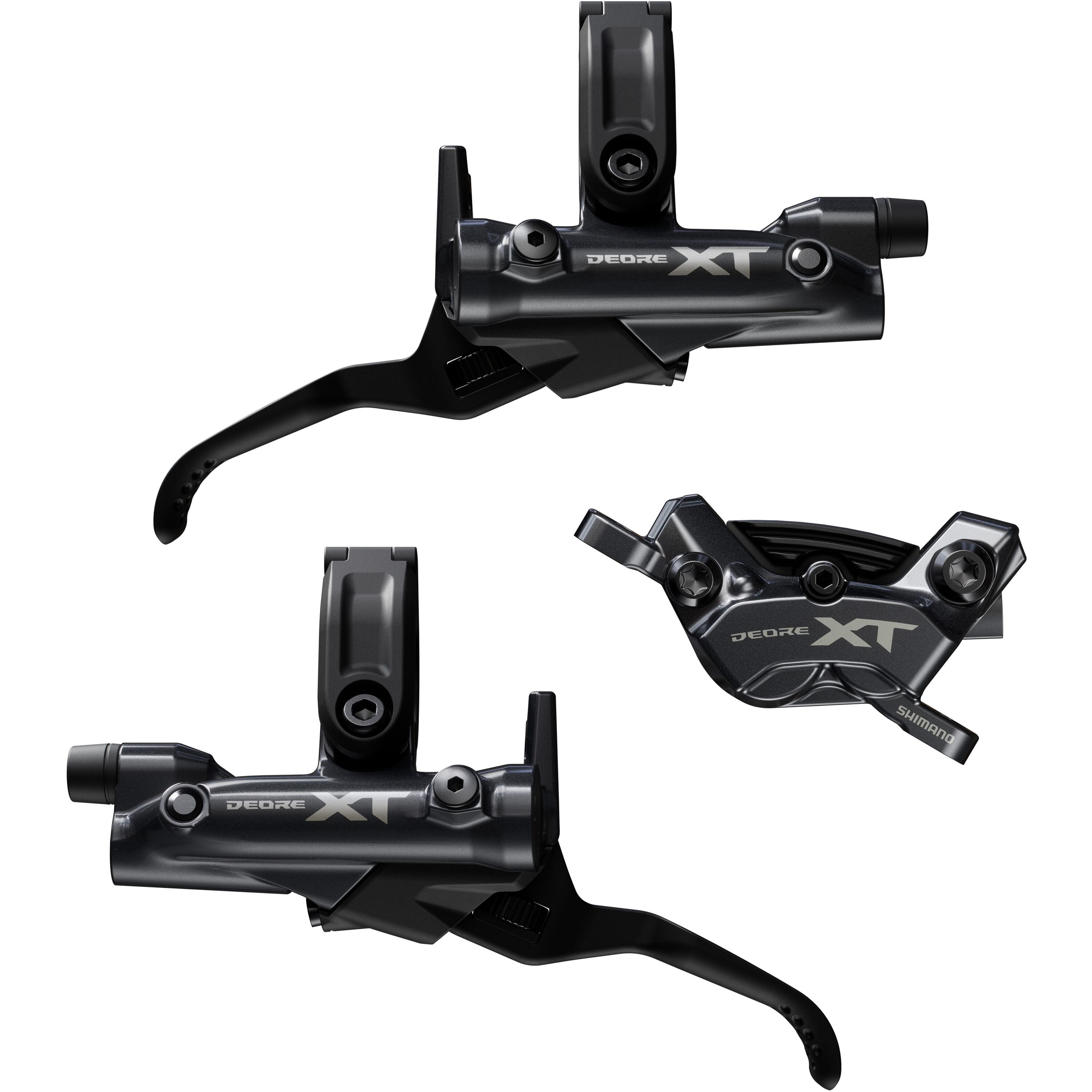 Shimano XT 4 Pot Bled Brake Levers And Callipers Front And Rear