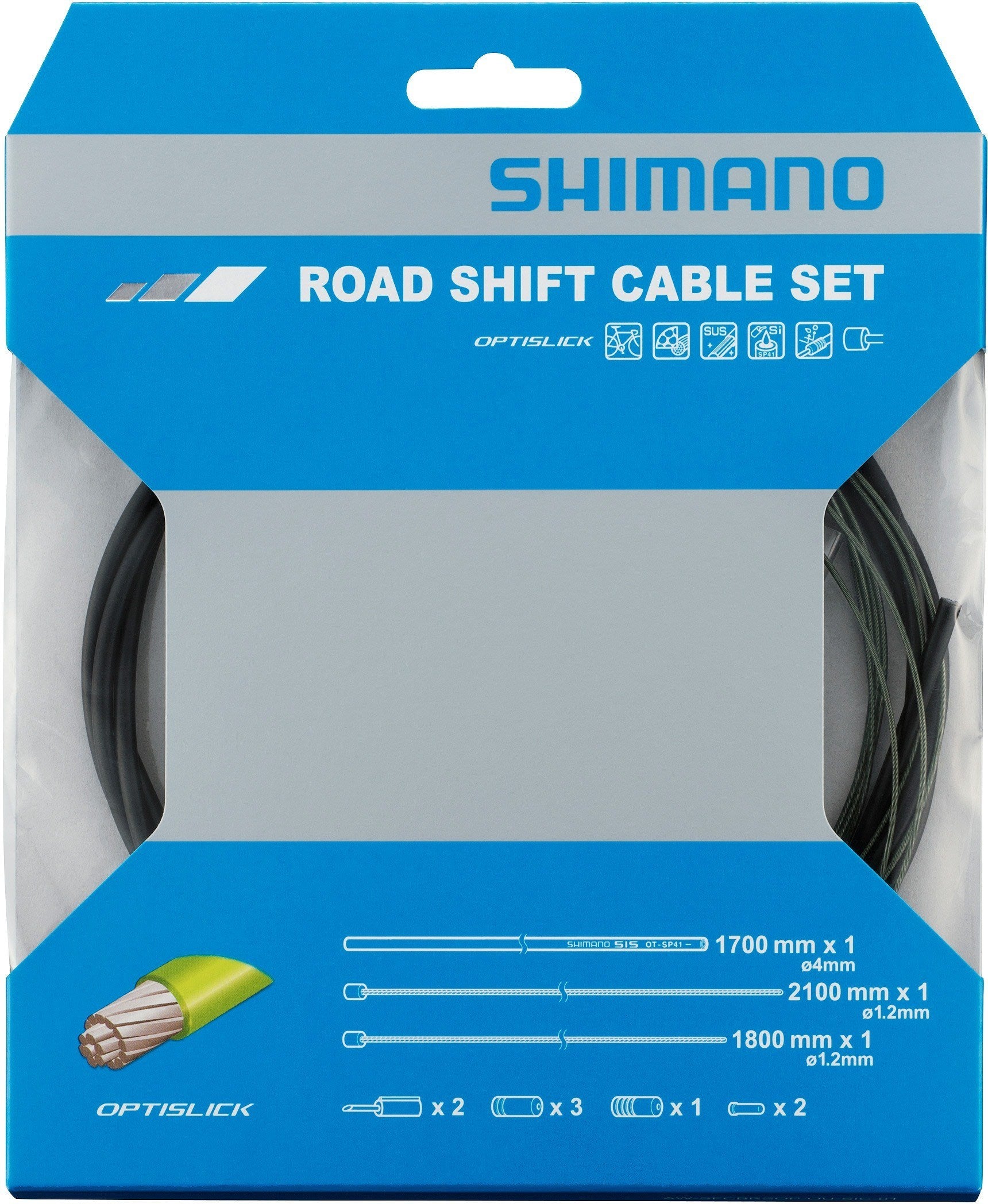 Shimano Road Gear Cable Set | OPTISLICK coated inners | black