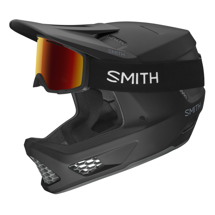Smith Hardline Matte Black With Goggles Up