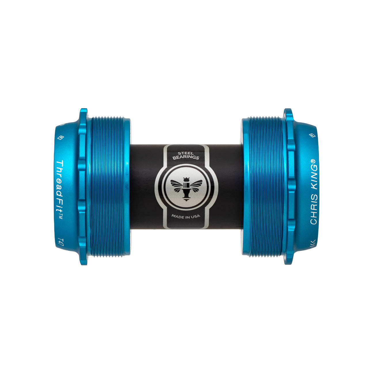 Chris King T47 24 bottom bracket in matt turquoise