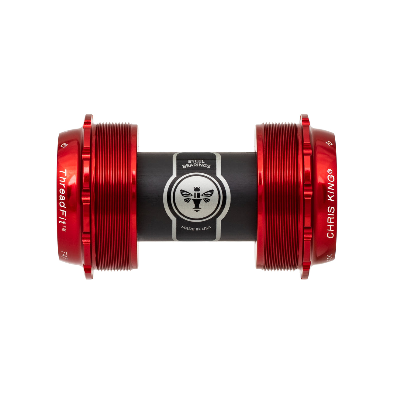 Chris King T47 24 bottom bracket in red