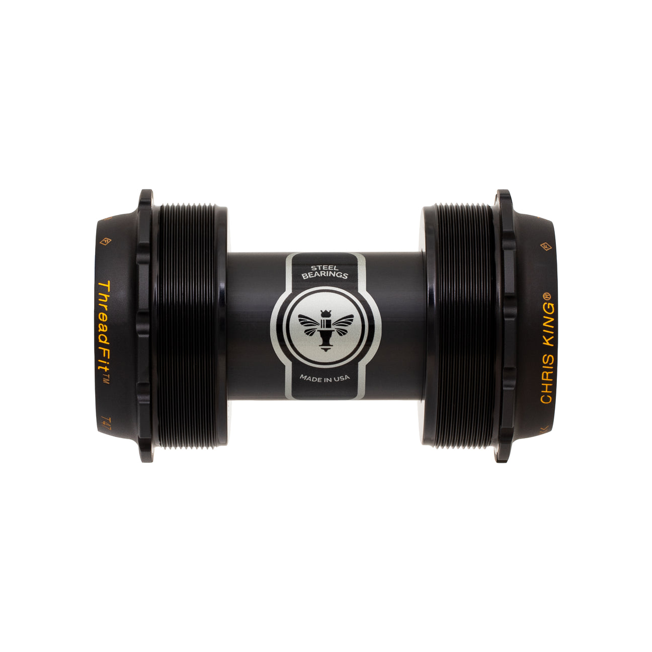 Chris King T47 24 bottom bracket in black/gold