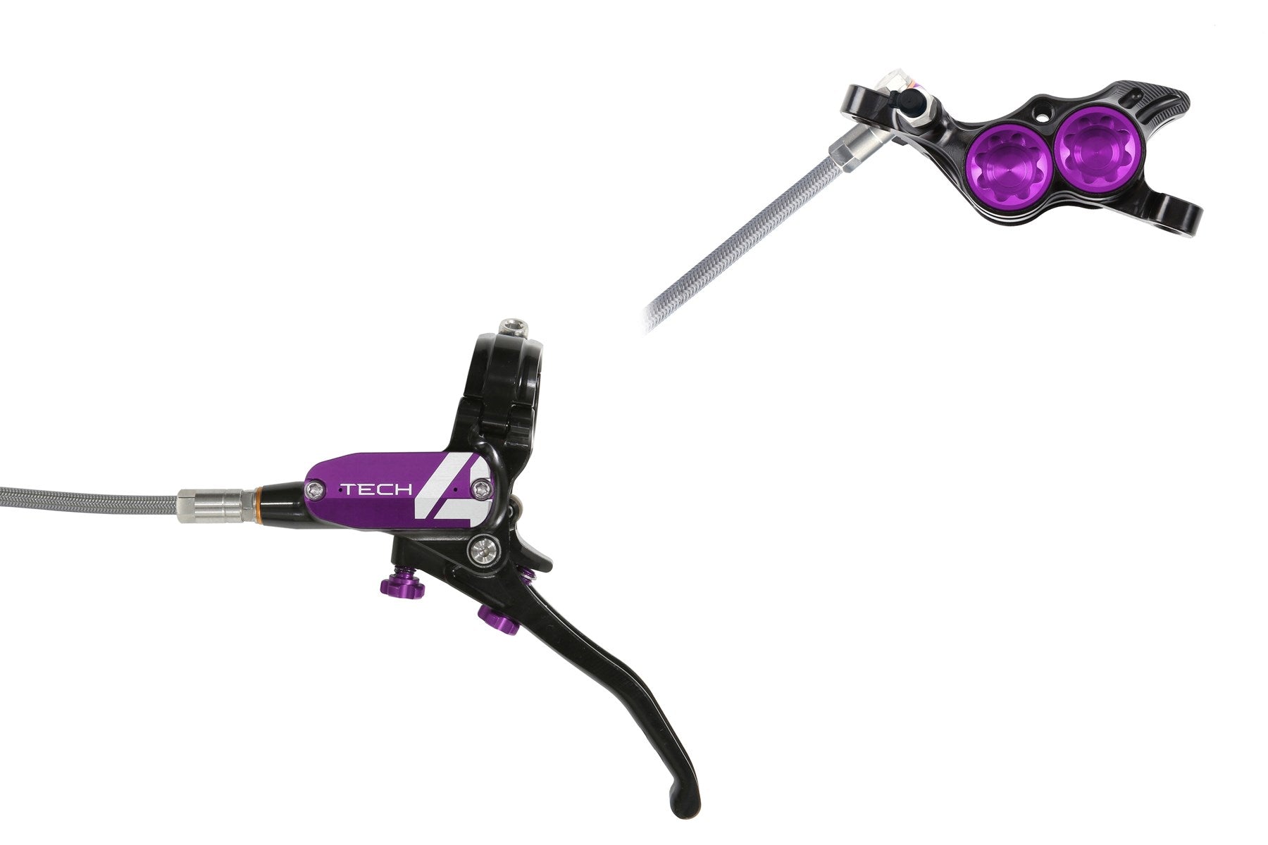 Hope tech 4 brakes braided black/purple