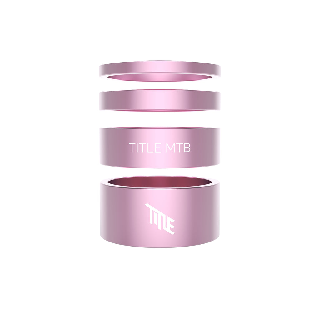 Title Alloy Headset Spacer Kit Pink