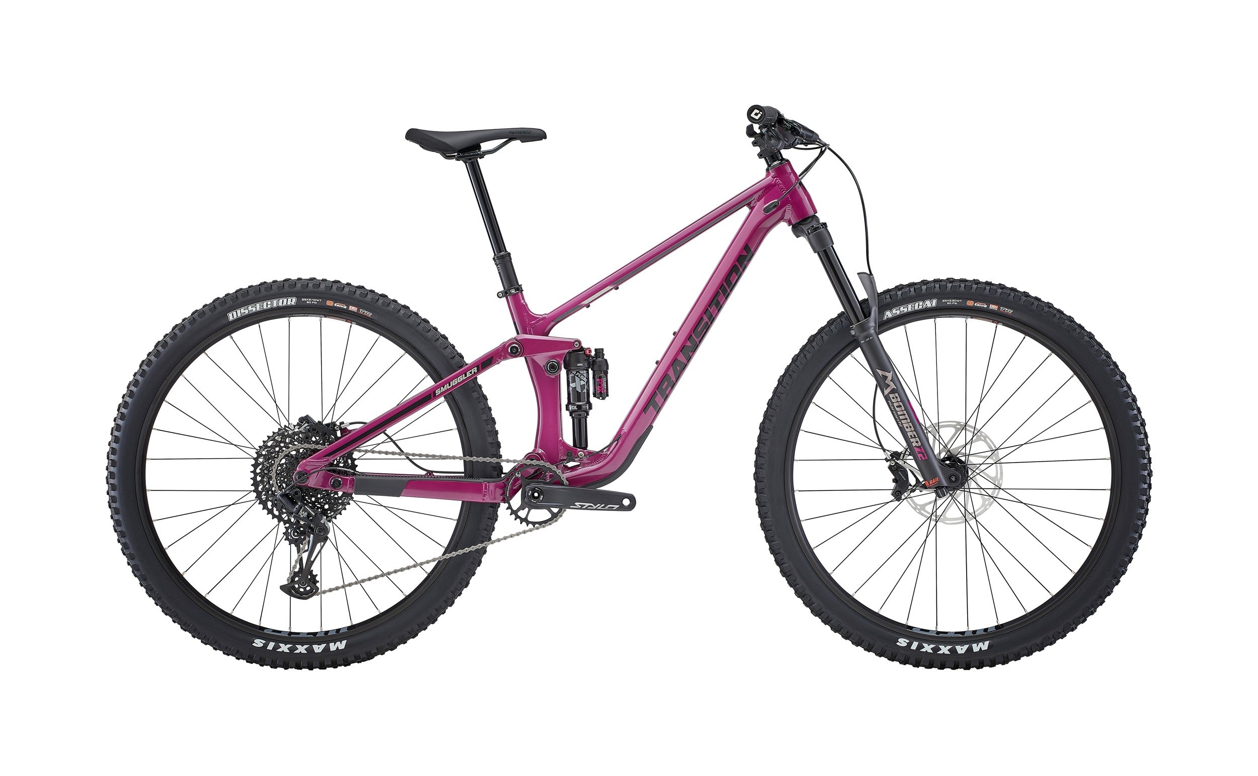 Transition smuggler alloy bike nx drivetrain orchid colour