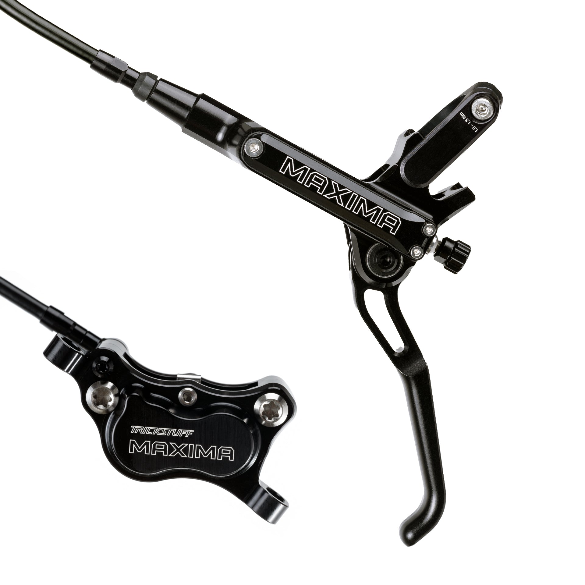 Trickstuff Maxima brake Set in black with Kevlar black hose