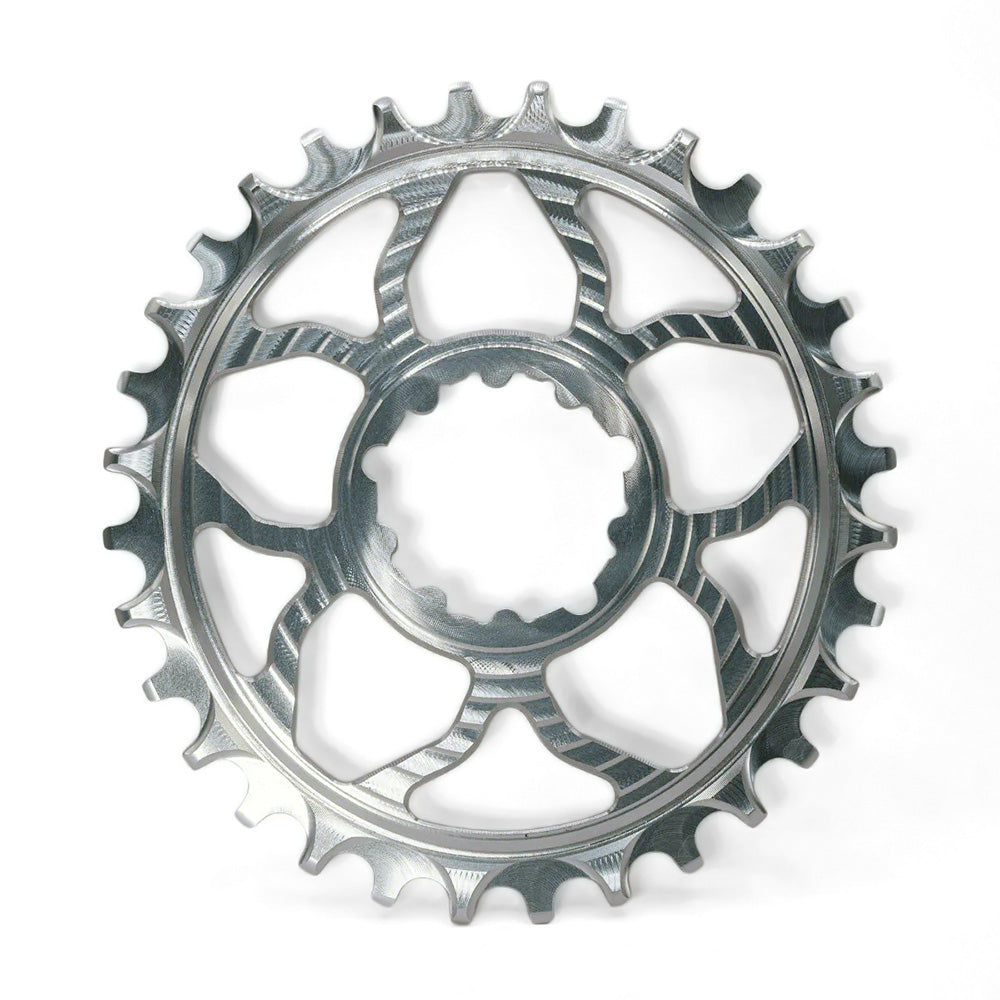 5DEV 6% Oval Chainring 3 Bolt Direct Mount silver