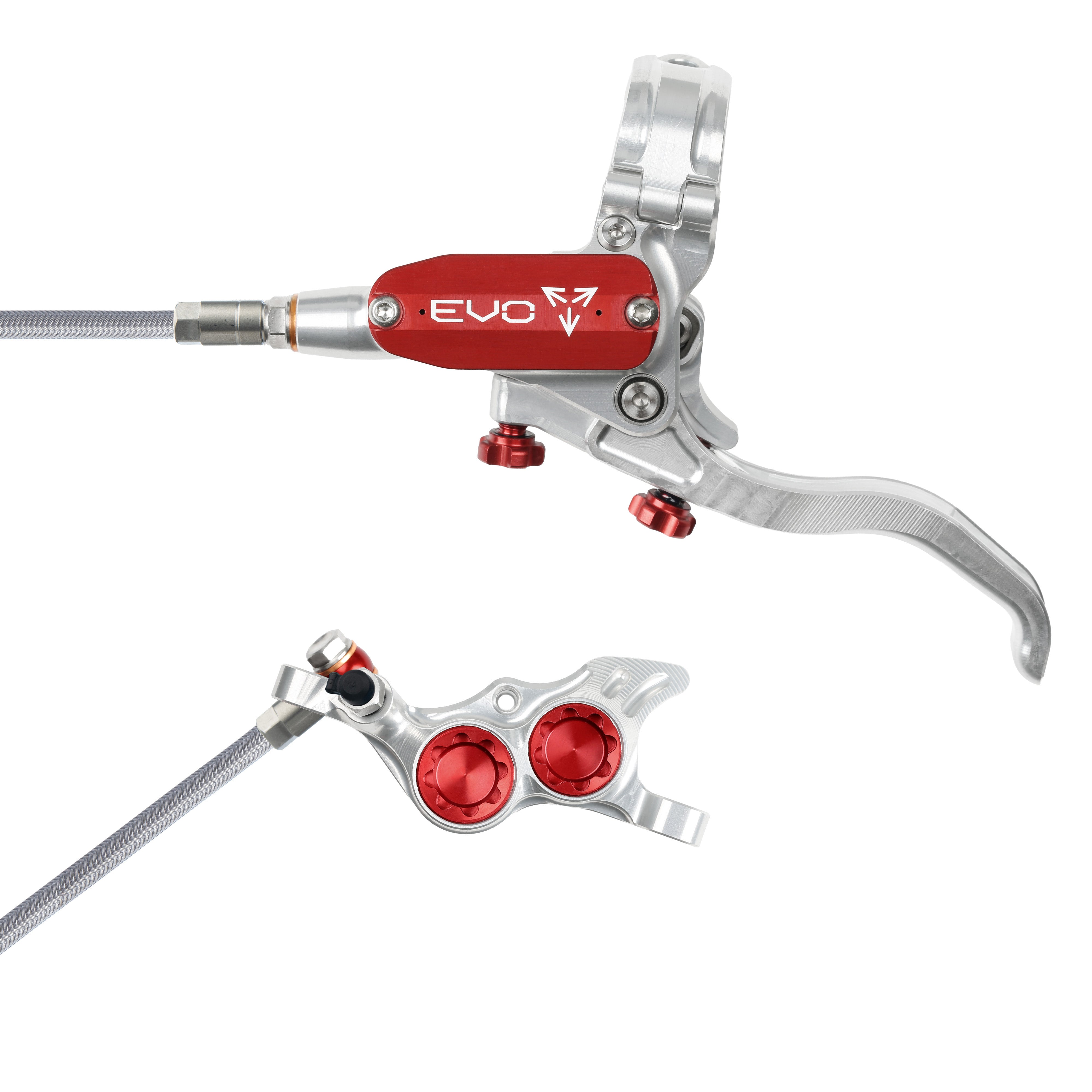 Hope Tech 4 Evo TR4 | Silver | Braided Hose | No Rotor
