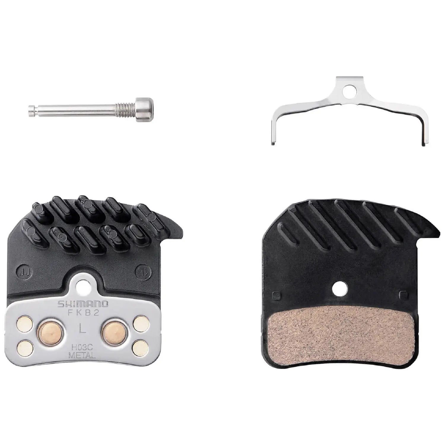 Shimano H03C Disc Brake Pads - Alloy Backed With Cooling Fins - Sintered