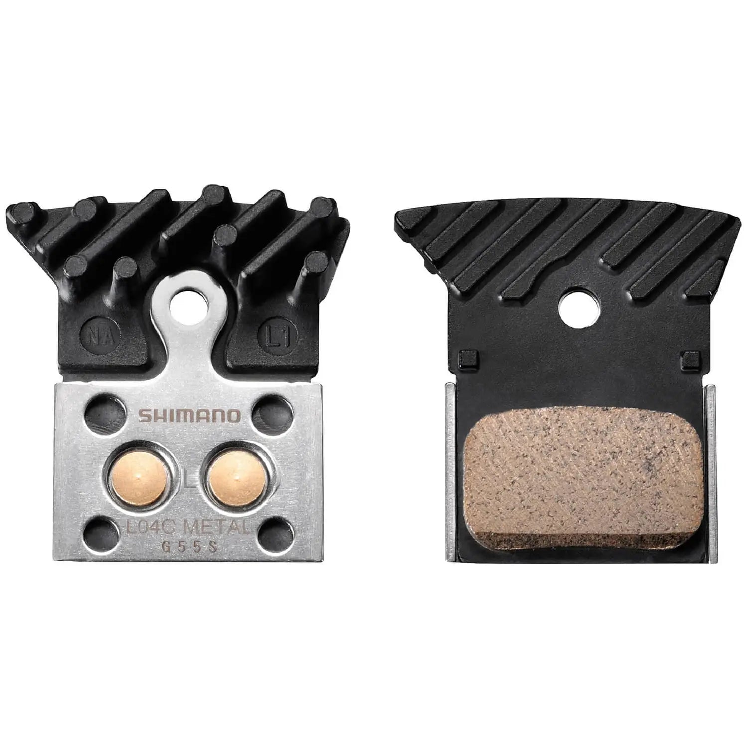 Shimano L04C Disc Brake Pads - Alloy Backed With Cooling Fins - Sintered