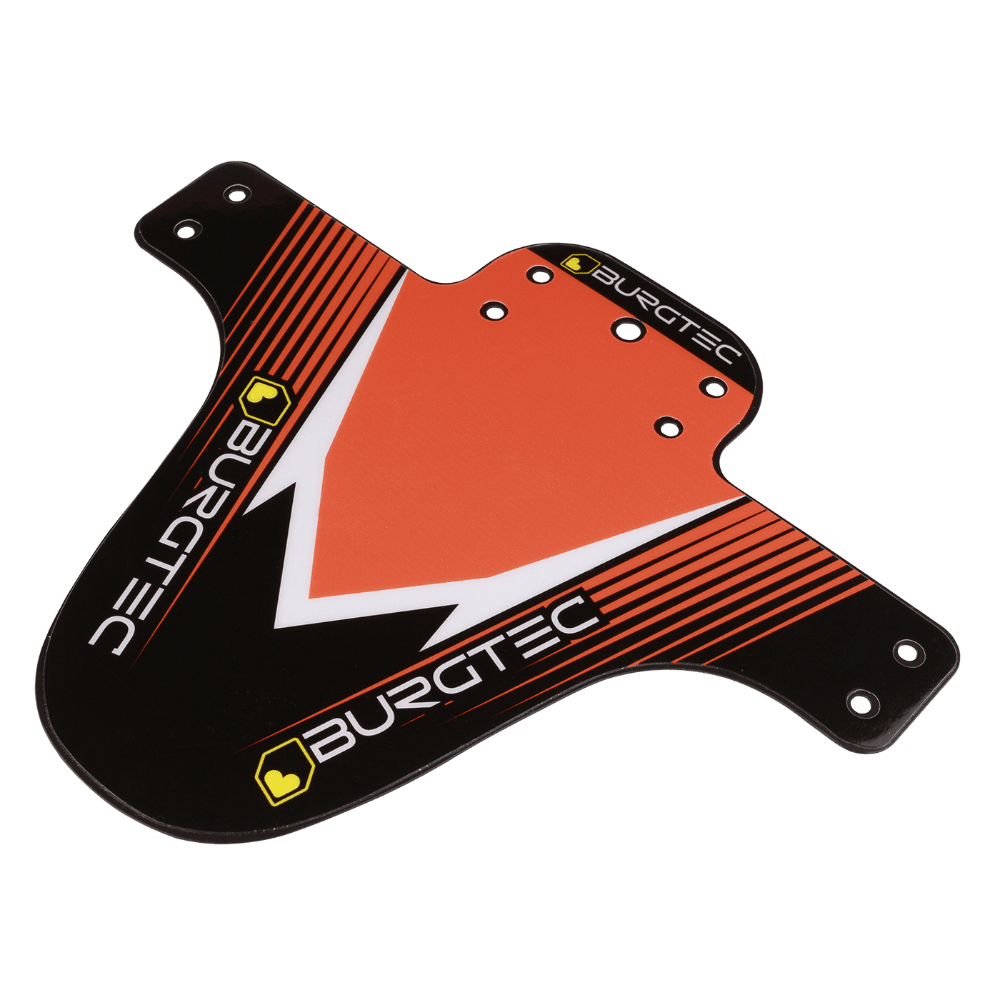 Burgtec orange and black moto mudguard