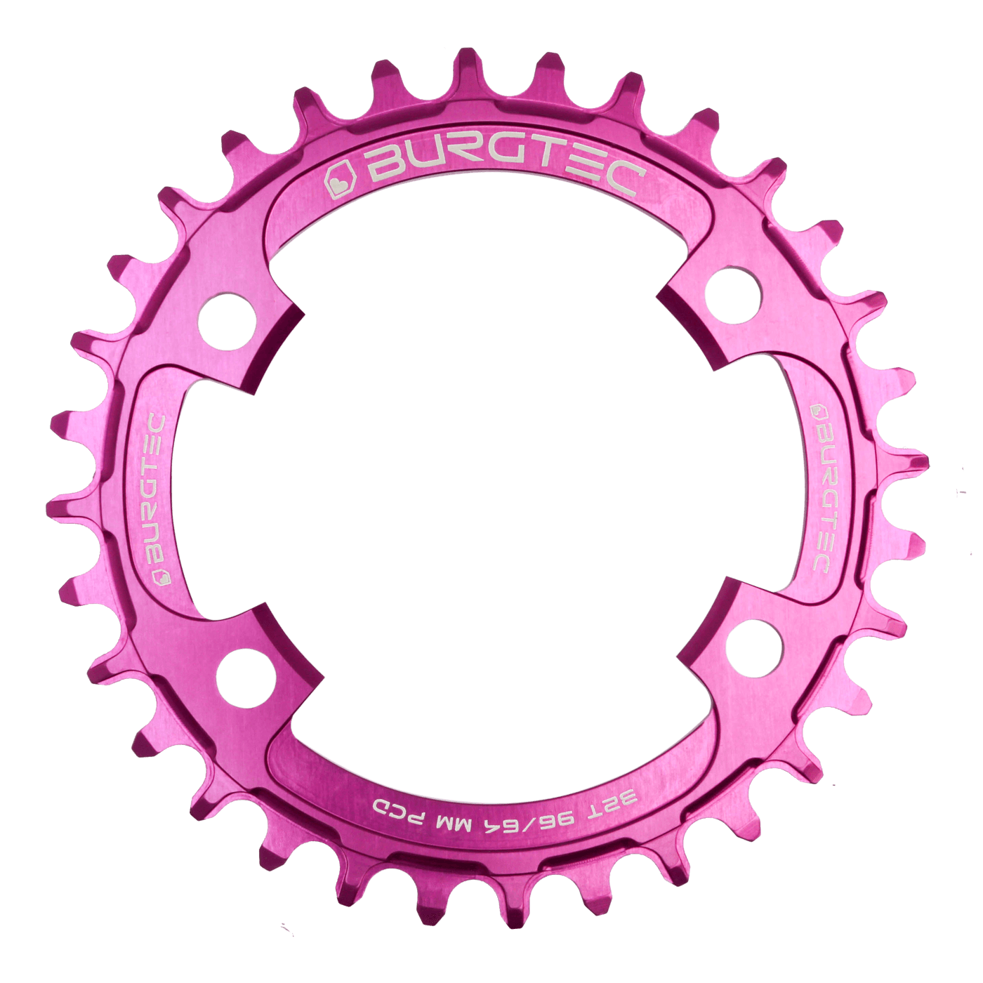 Burgtec 96/64mm PCD thick thin chainring purple rain