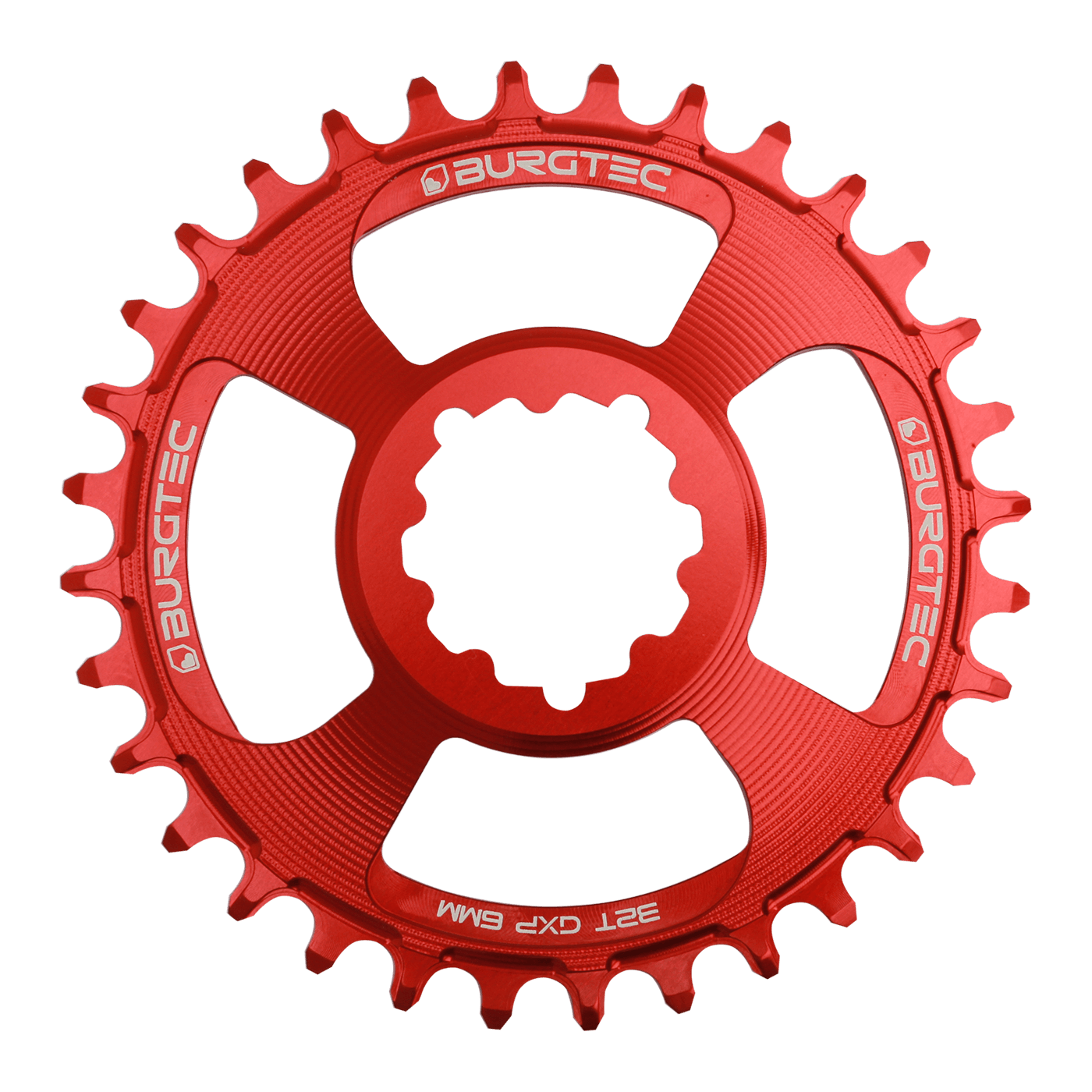 Burgtec GXP 6mm Offset Thick Thin Chainring Race red