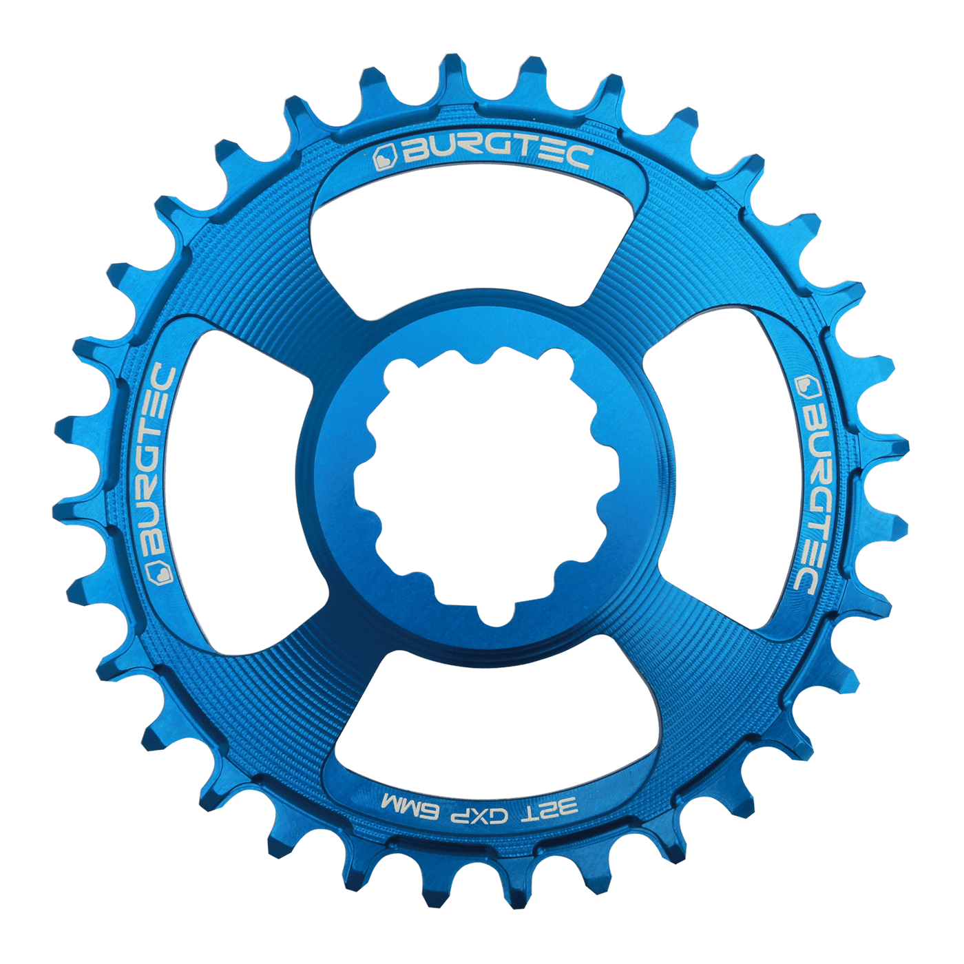 Burgtec GXP 6mm Offset Thick Thin Chainring deep blue