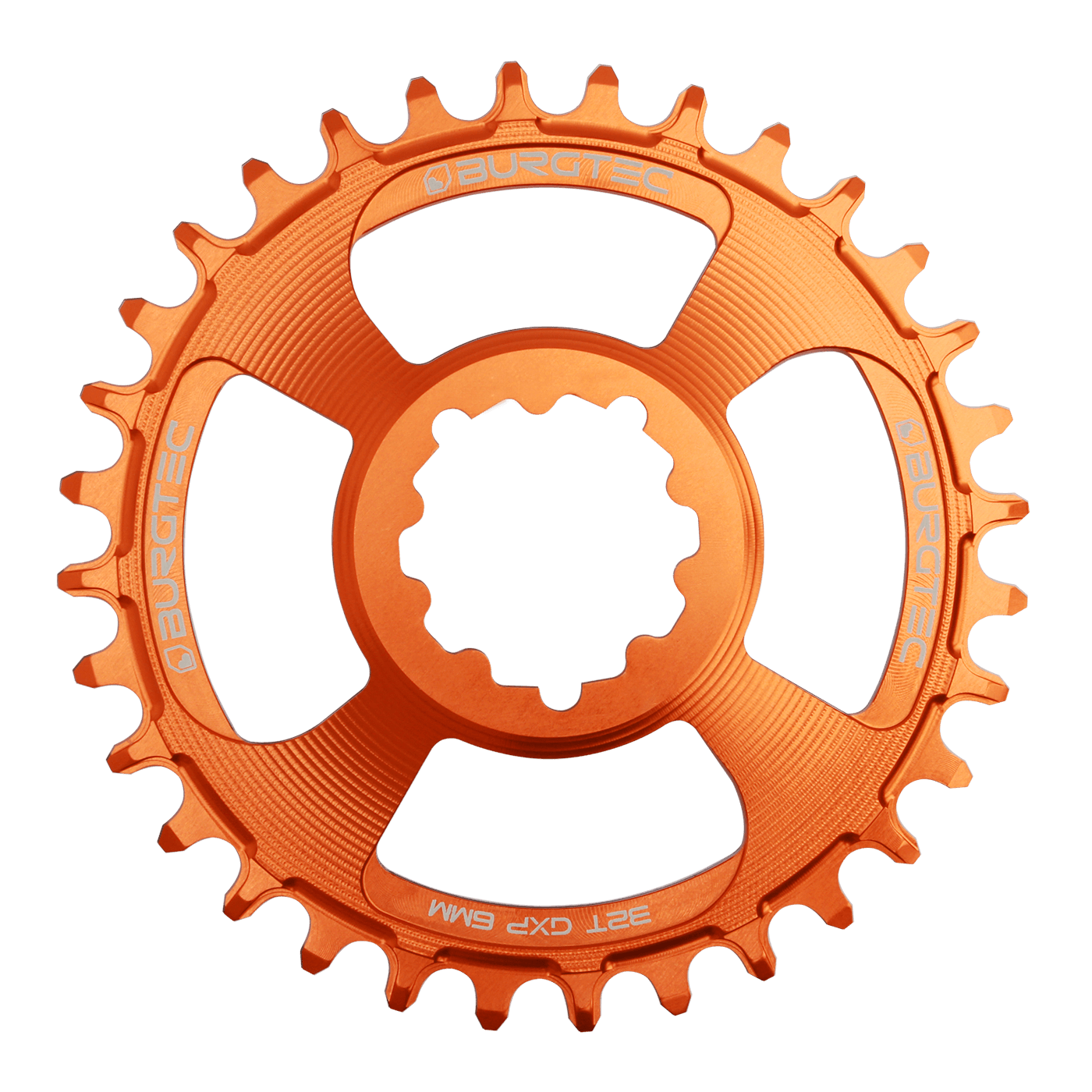 Burgtec GXP 6mm Offset Thick Thin Chainring iron bro orange