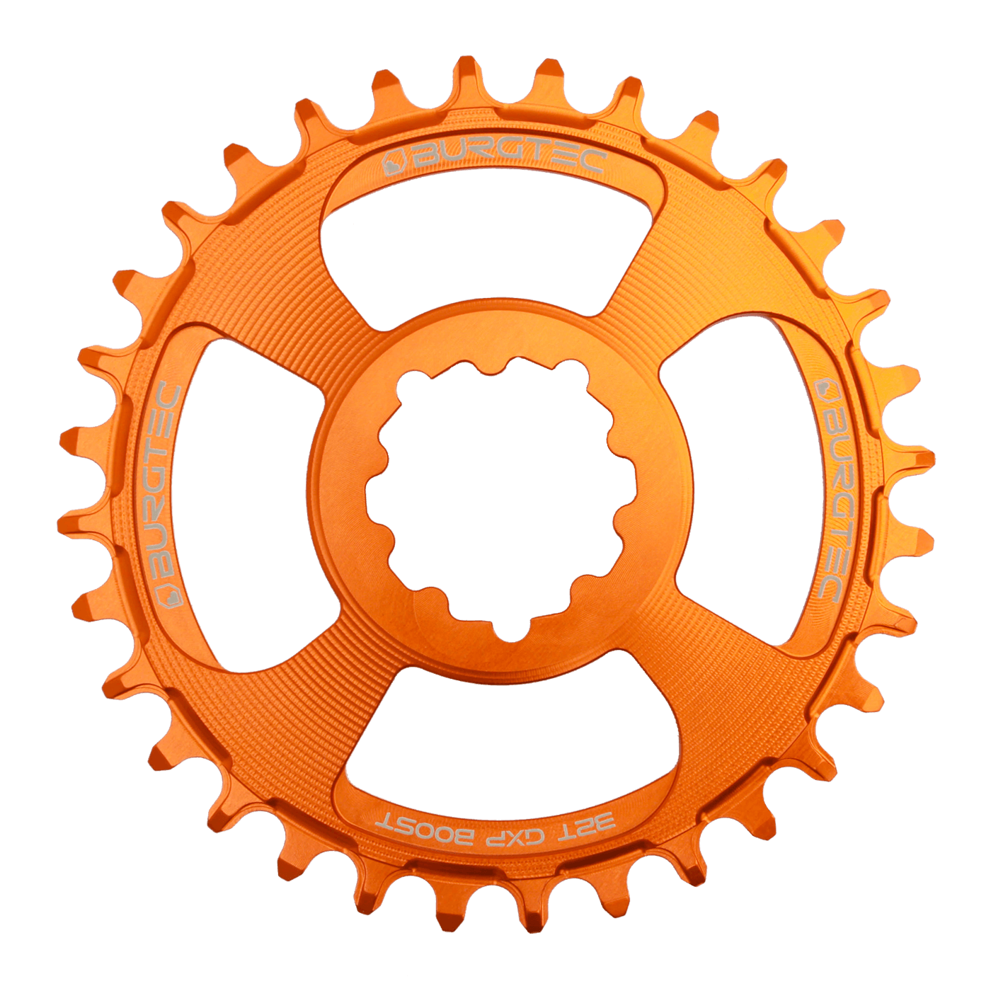 Burgtec GXP Boost 3mm Offset Thick Thin Chainring iron bro orange