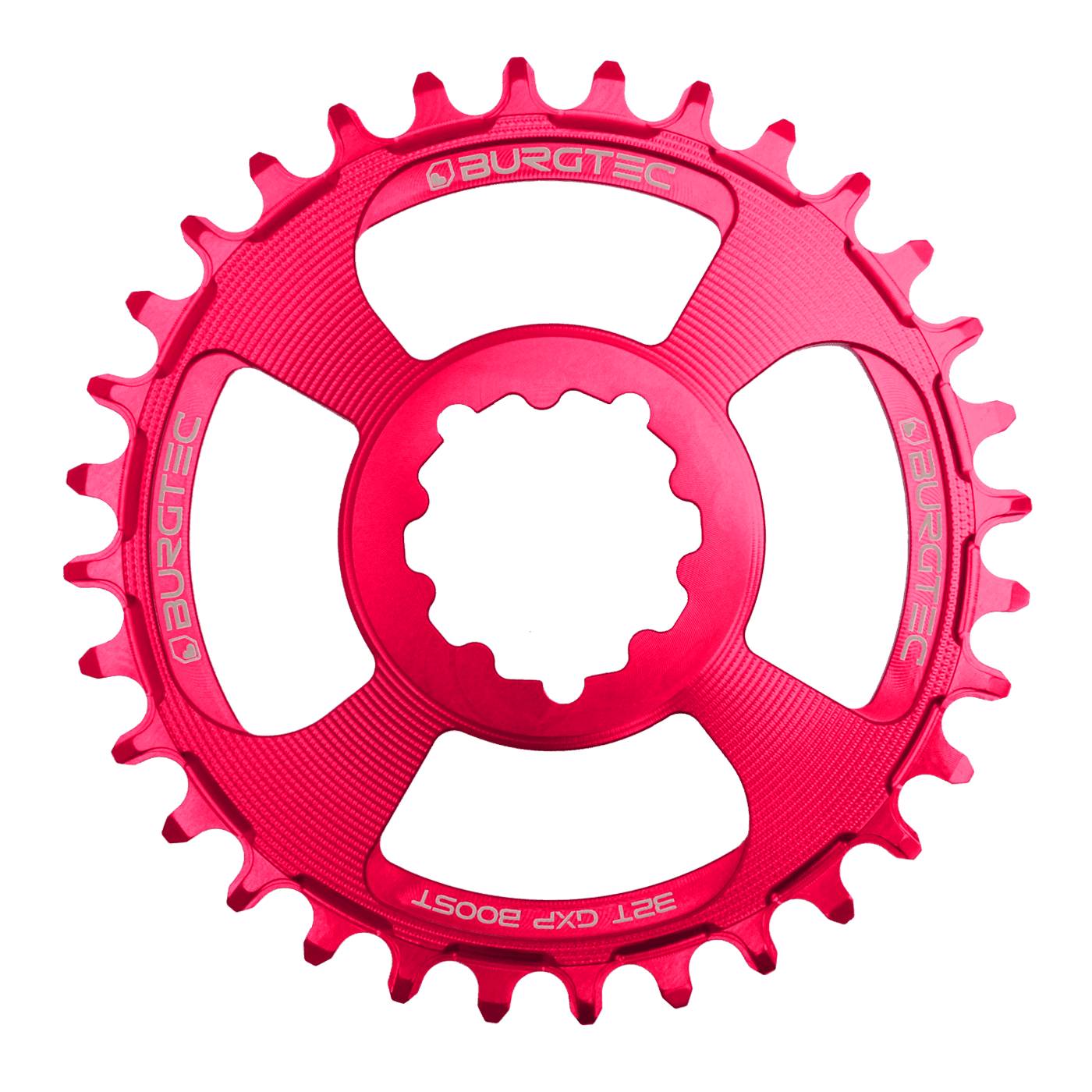 Burgtec GXP Boost 3mm Offset Thick Thin Chainring toxic barbie pink