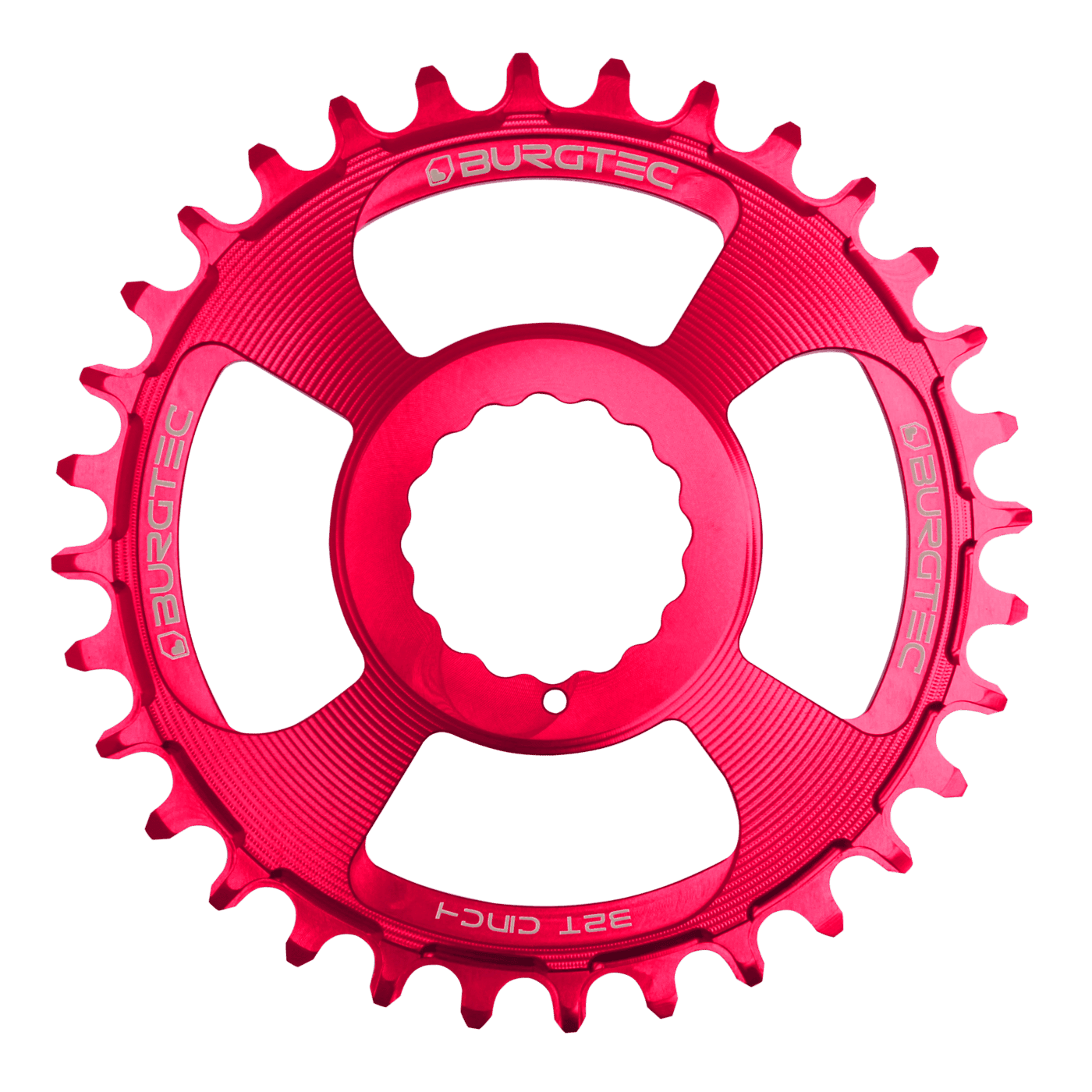 Burgtec cinch thick thin chainring toxic pink