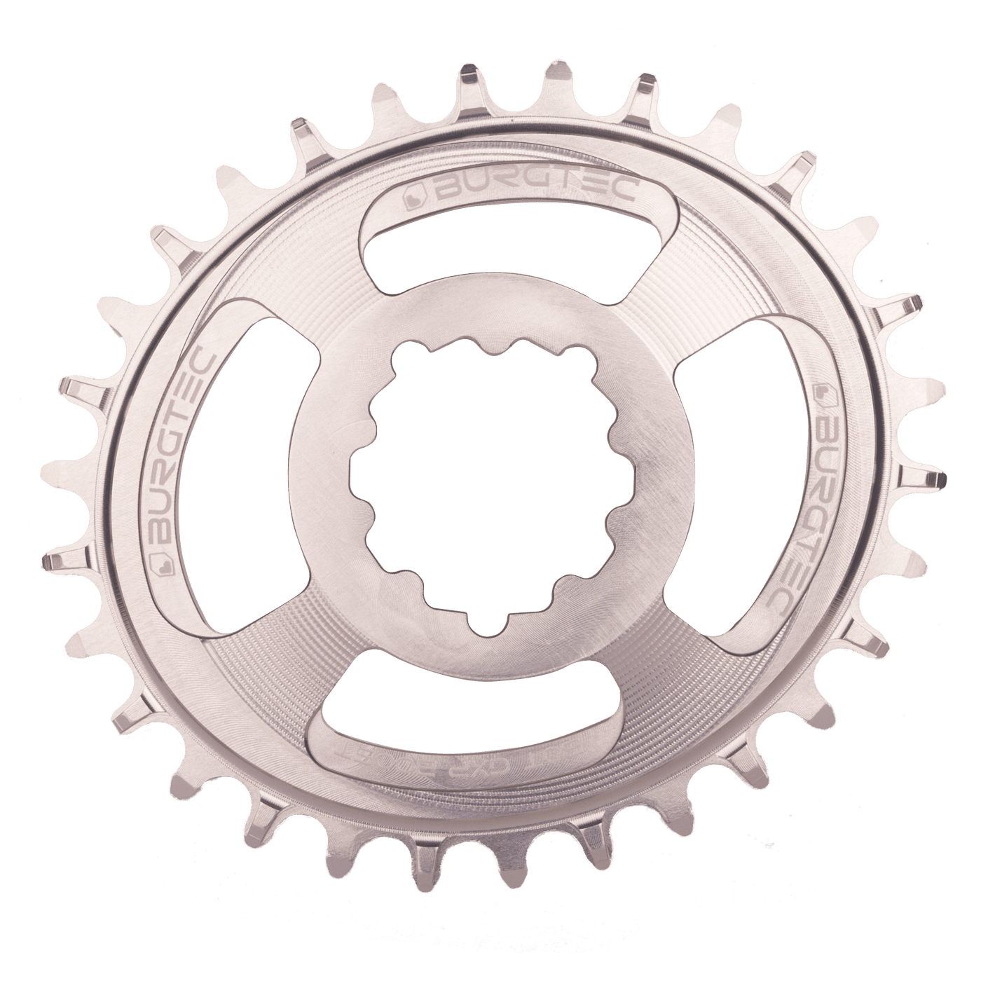 Burgtec OVAL GXP Boost Thick Thin Chainring Rhodium silver