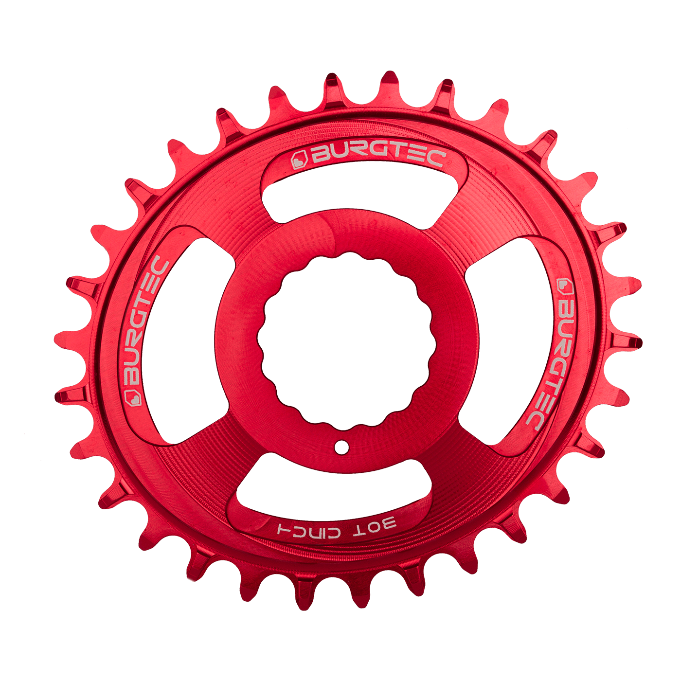 Burgtec OVAL Cinch Thick Thin Chainring race red