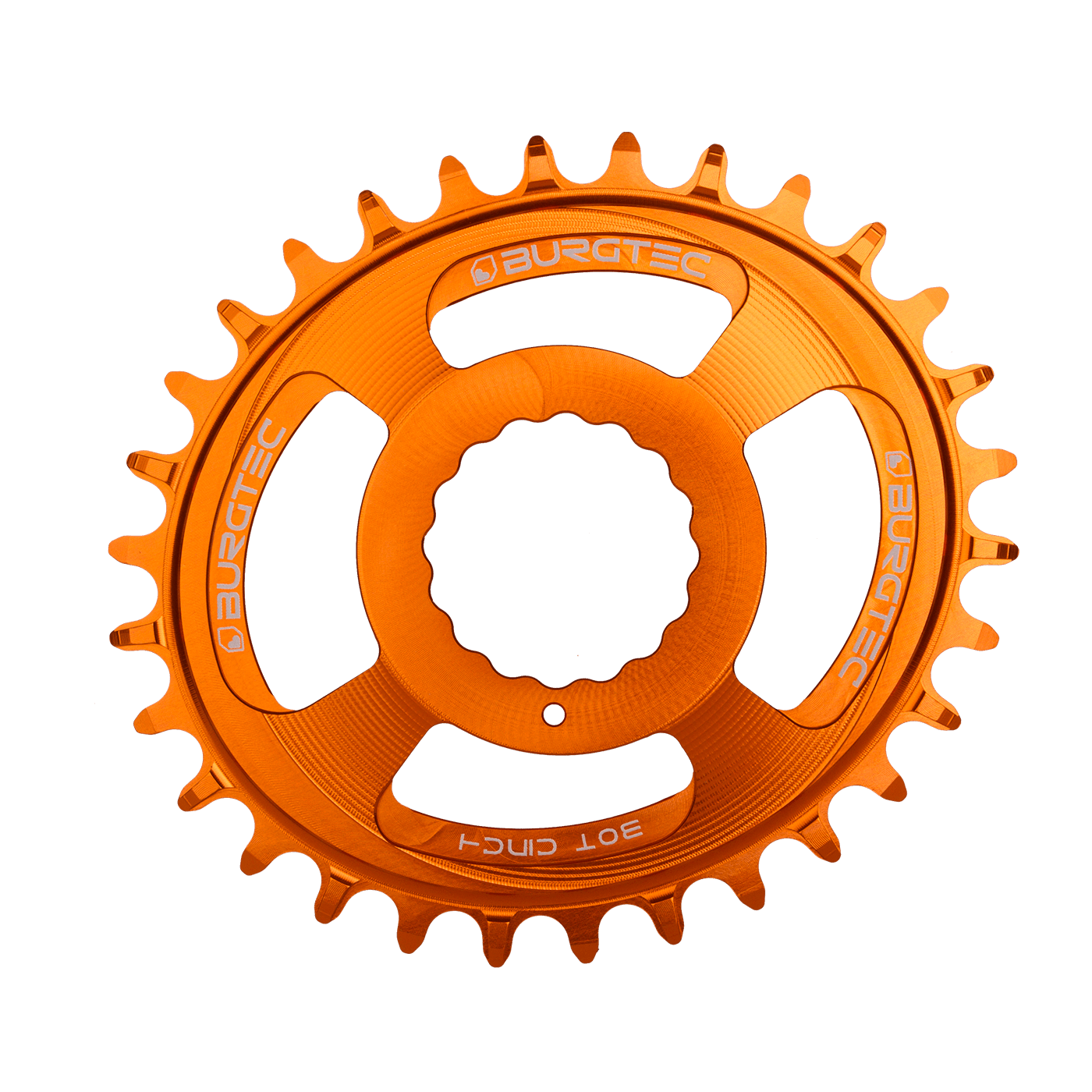 Burgtec OVAL Cinch Thick Thin Chainring iron bro orange