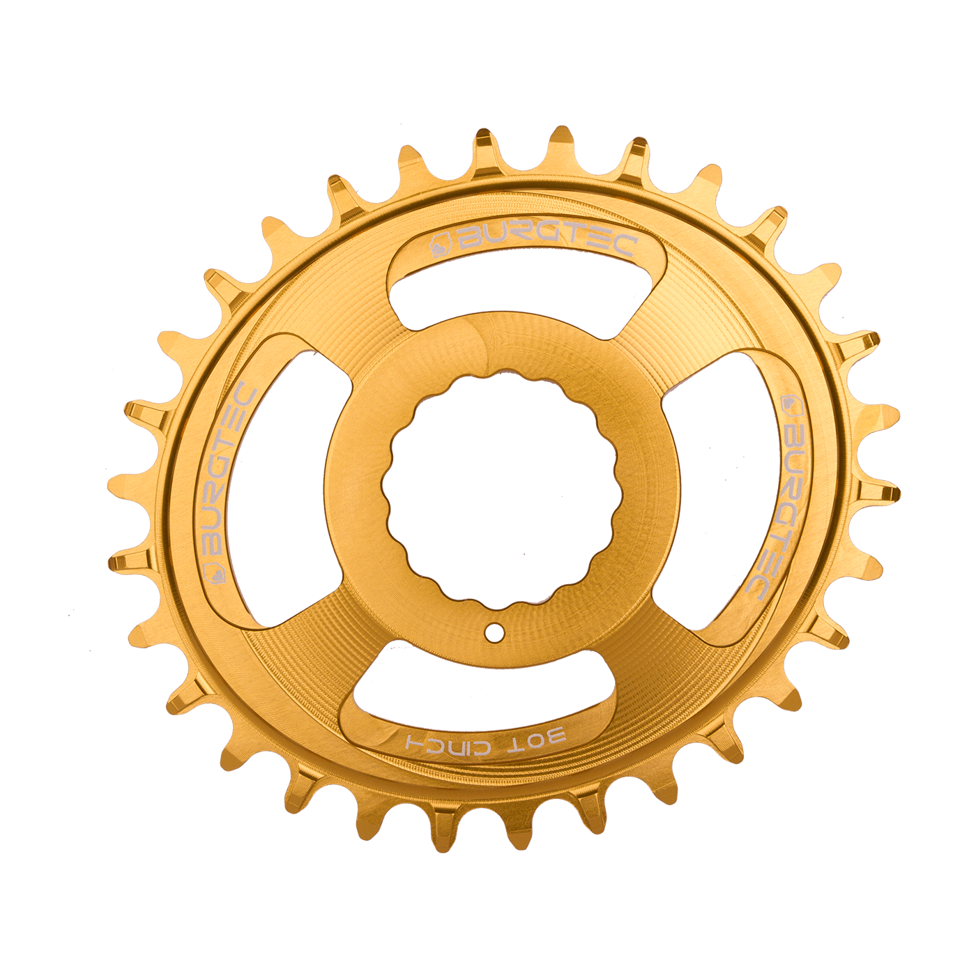 Burgtec OVAL Cinch Thick Thin Chainring bullion gold