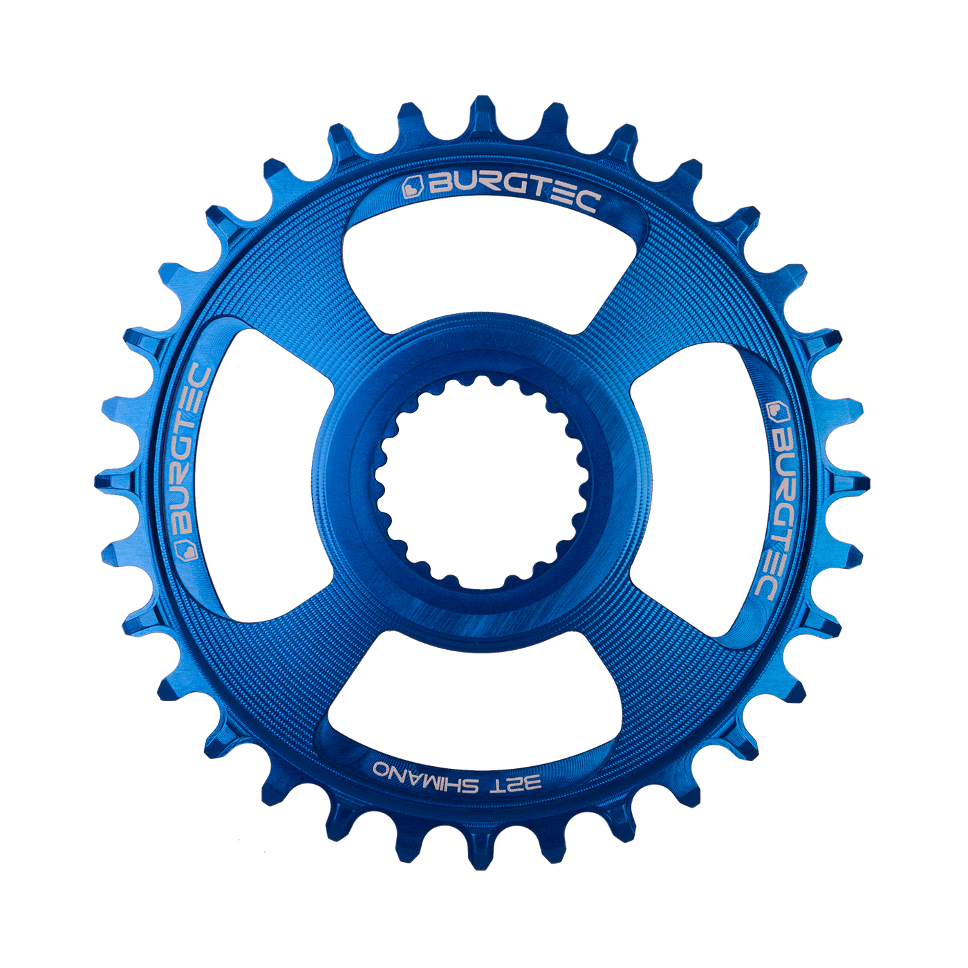 burgtec shimano direct mount thick thin chainring deep blue
