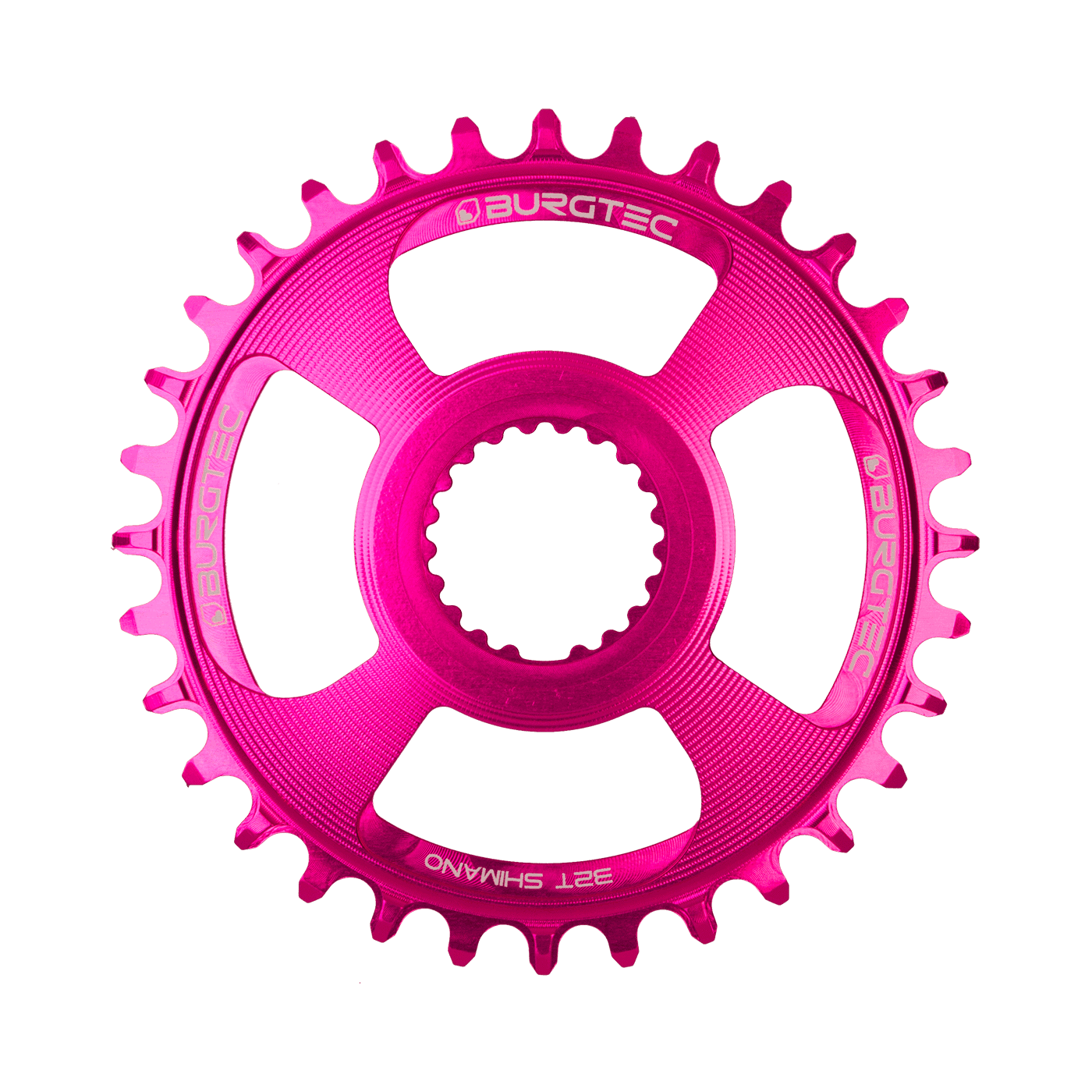 Burgtec Shimano Direct Mount Thick Thin Chainring Toxic barbie pink