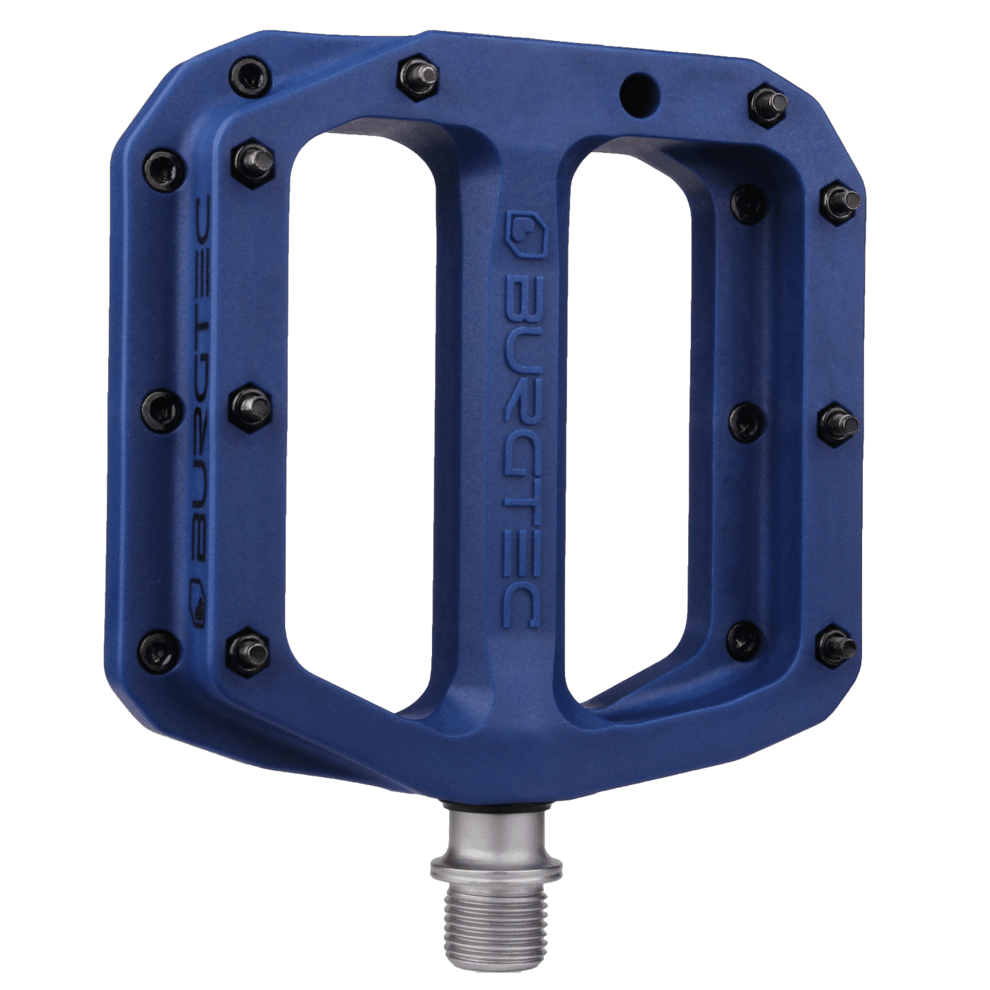 Burgtec composite pedals in deep blue