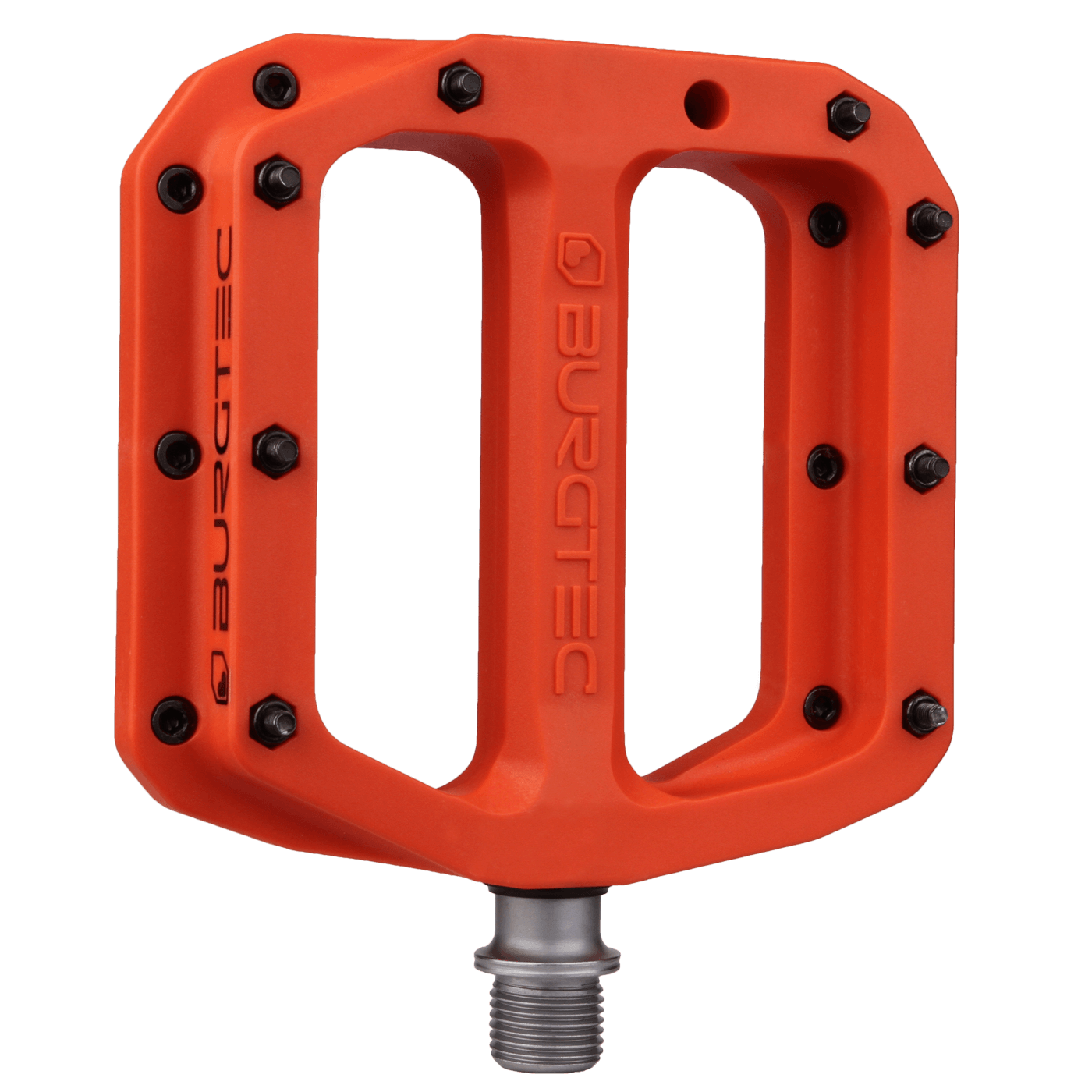 Burgtec composite pedals in Iron Bro Orange