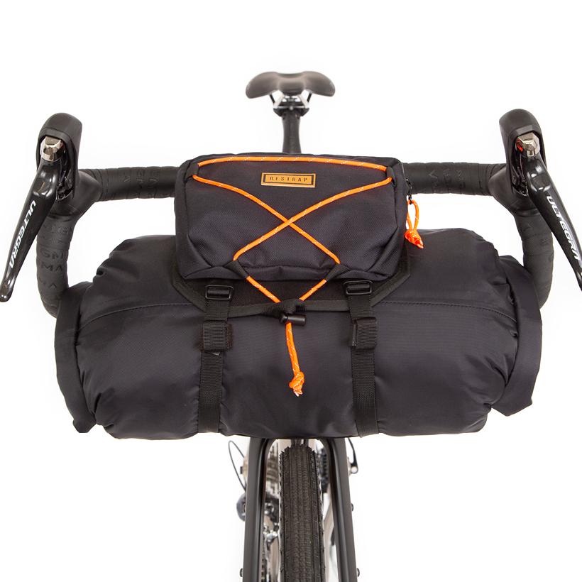 Restrap Bar Bag Black with orange straps 