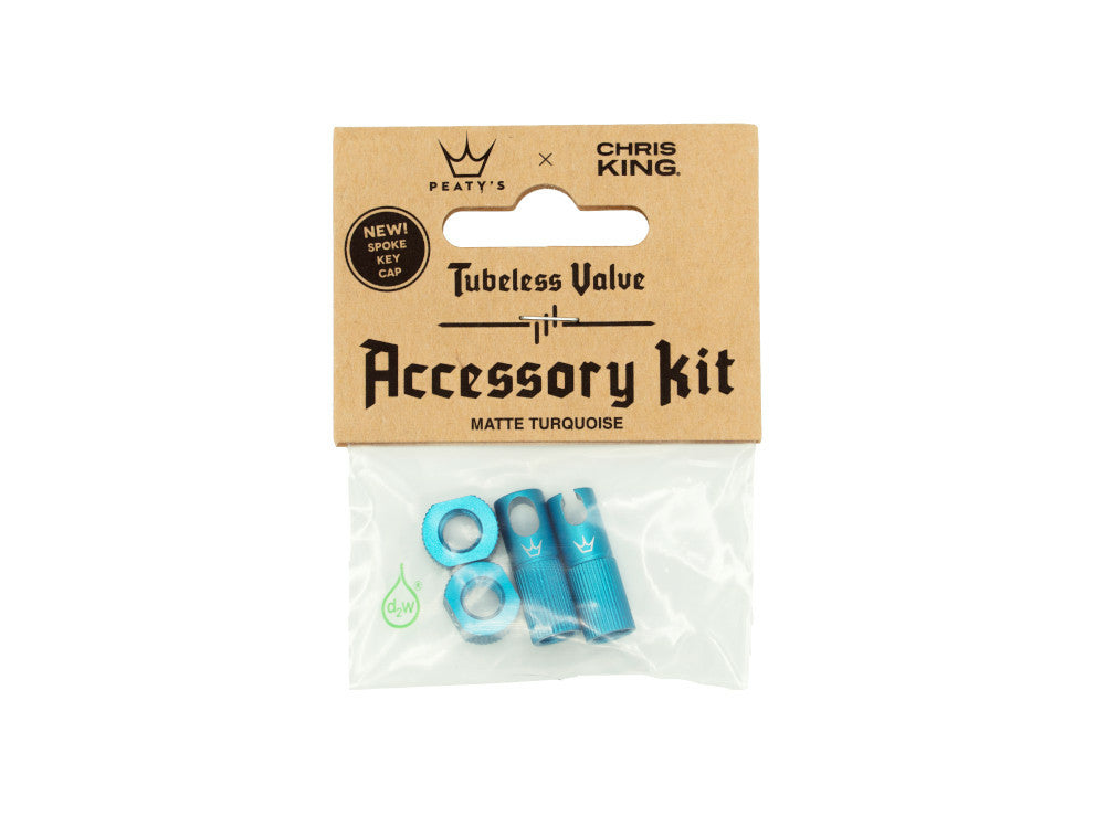 Peatys tubeless valve accessory kit Turquoise