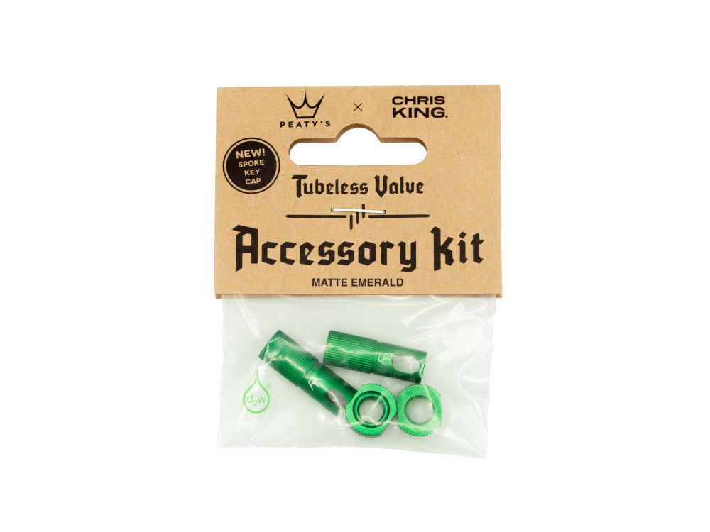 Peatys tubeless valve accessory kit Emerald