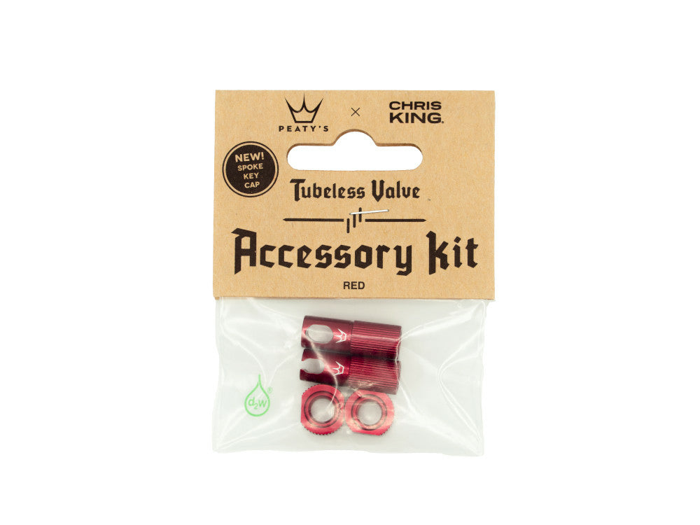 Peatys tubeless valve accessory kit Red